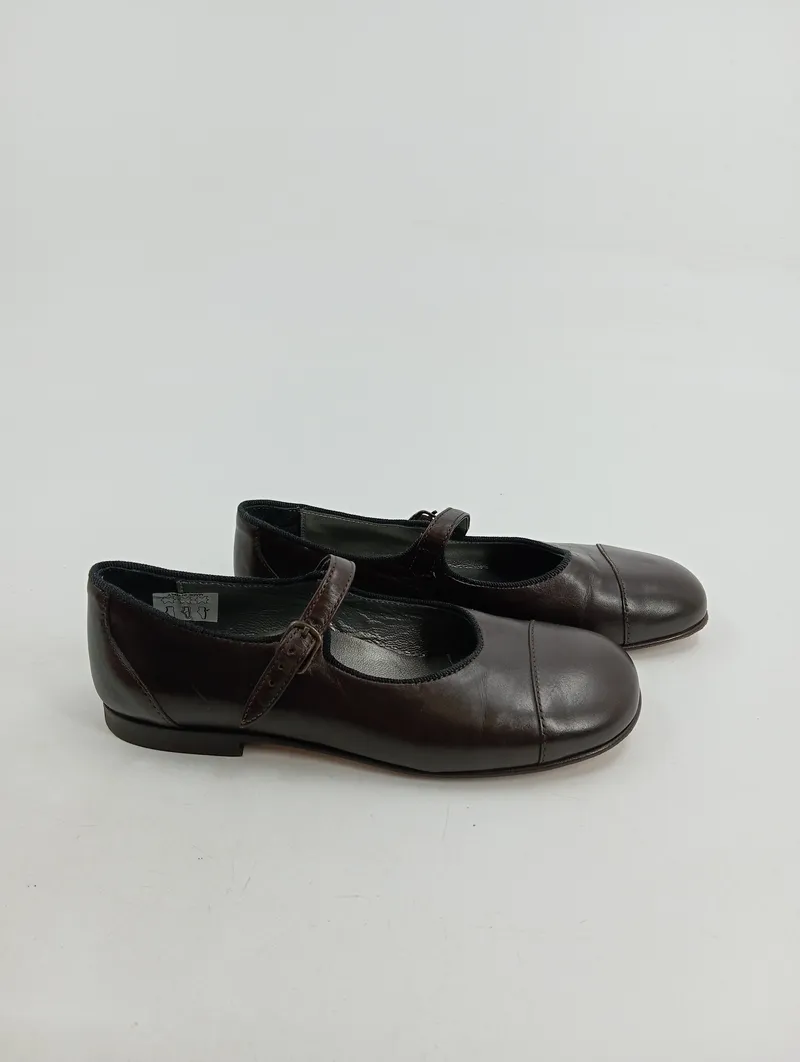 Bonpoint Mädchen Mary Jane Schuhe Leder Dunkelbraun Gr. 32 Ballerinas 2