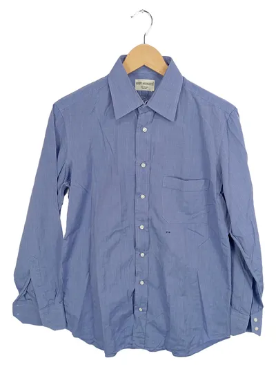 Eddy Monetti Business Hemd Herren Blau Gr. 50/L Langarm Uni