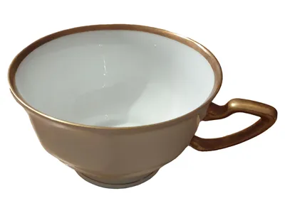 Zeh Scherzer Bavaria Teetasse Porzellan Goldrand Beige Klassisch 50 Jahre