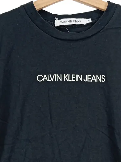 Calvin Klein Jeans Herren T-Shirt Schwarz Gr. S Logo Casual