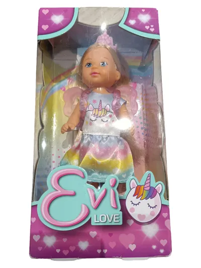 Evi LOVE Babypuppe Einhorn Fee Puppe Mehrfarbig Farbenfroh Spielzeug