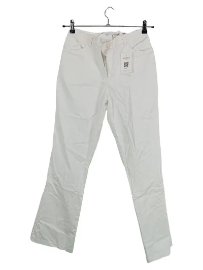 Daniels & Korff Stoffhose Damen Gr. 40 Weiß Baumwolle Klassisch