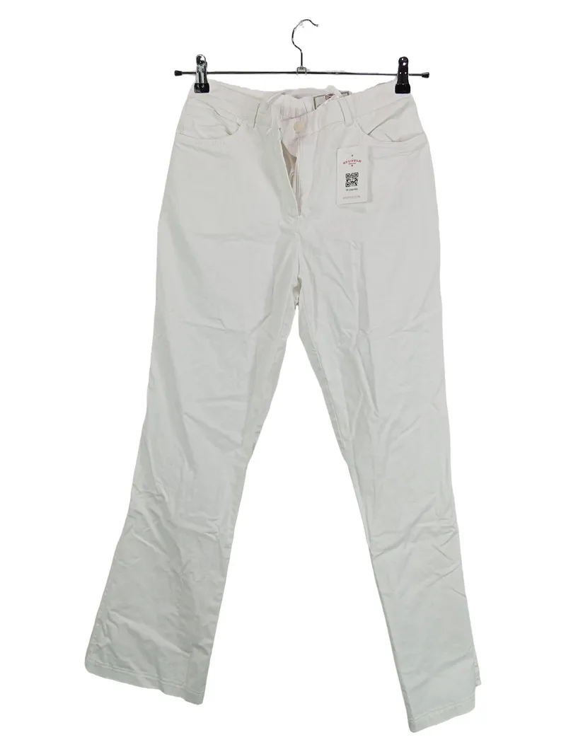 Daniels & Korff Stoffhose Damen Gr. 40 Weiß Baumwolle Klassisch 1