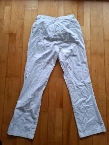 Daniels & Korff Stoffhose Damen Gr. 40 Weiß Baumwolle Klassisch