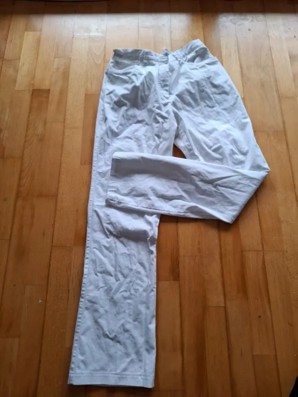 Daniels & Korff Stoffhose Damen Gr. 40 Weiß Baumwolle Klassisch 3