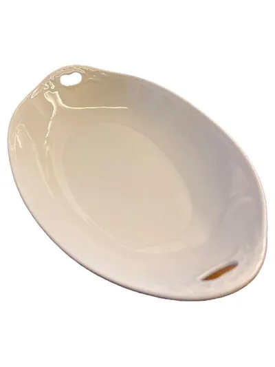 Fürstenberg Servierplatte Oval Porzellan Weiß mit Griffloch 28,5 cm