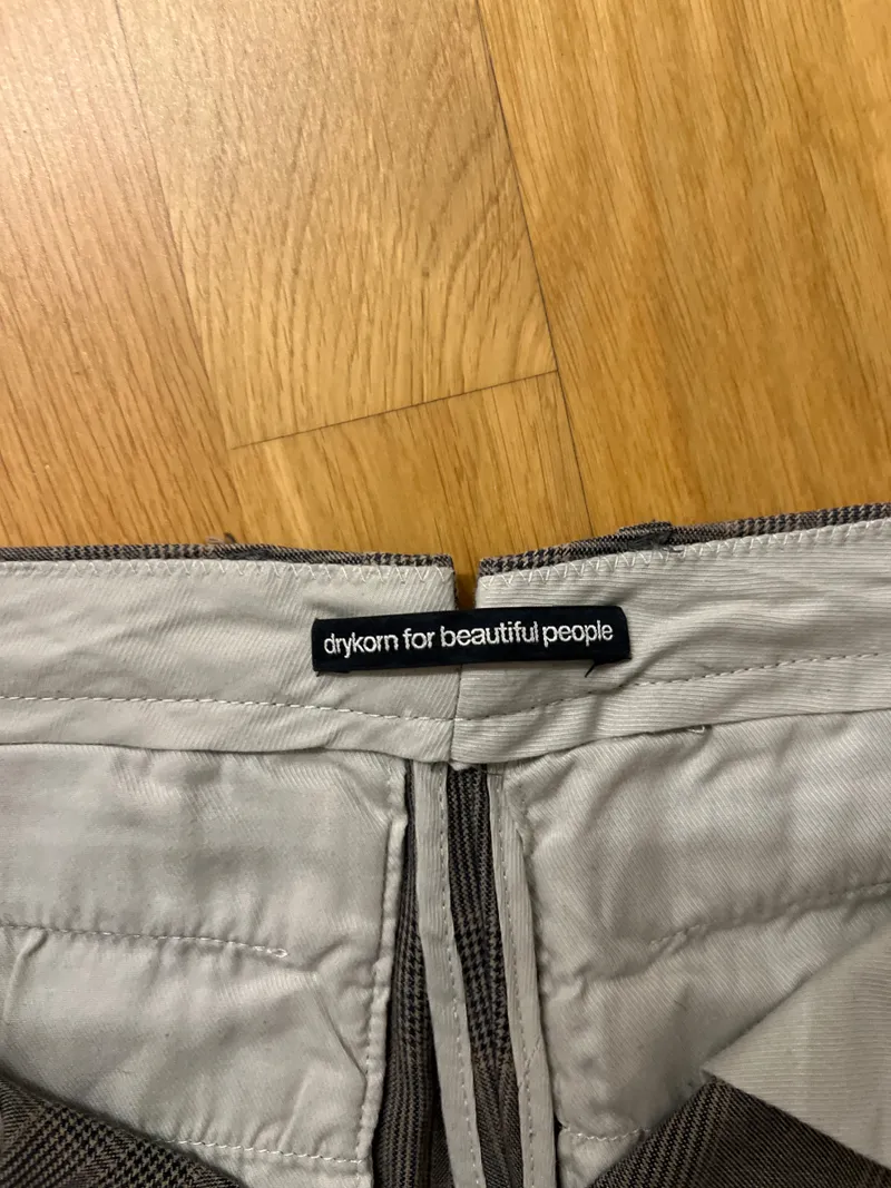 DRYKORN Stoffhose Damen W28 L34 Grau Kariert Glencheck Business 3