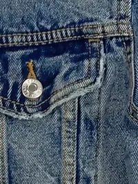 Bershka Herren Jeansjacke Blau Gr. XS Casual Streetwear Uni Baumwolle 5