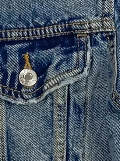 Bershka Herren Jeansjacke Blau Gr. XS Casual Streetwear Uni Baumwolle 5