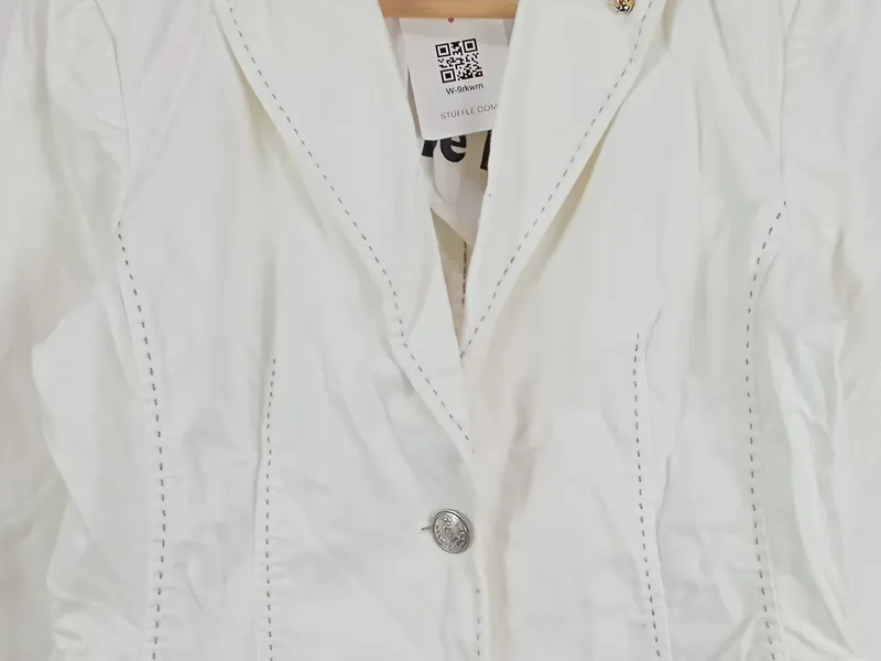 BLONDE NO.8 Damen Blazer Gr. 38 Weiß Modern Ellenbogenpatches 4