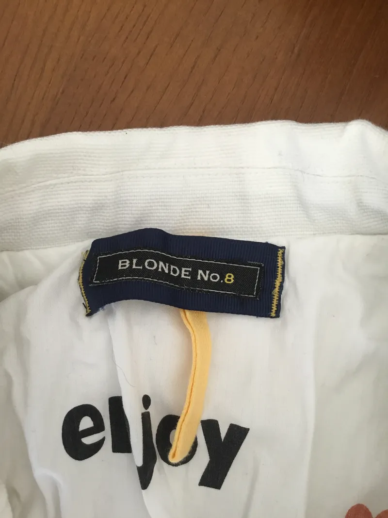 BLONDE NO.8 Damen Blazer Gr. 38 Weiß Modern Ellenbogenpatches 8