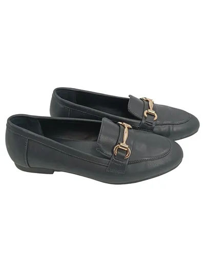 Anna Field Damen Slipper Loafer Gr. 37 Schwarz Klassisch mit Steigbügel