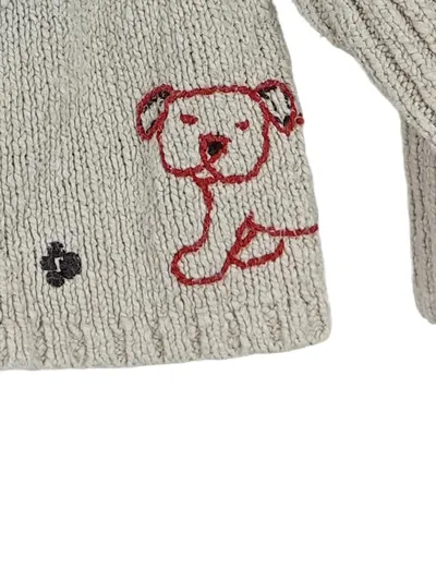 Catimini Strickjacke Kinder Mädchen Gr. 92 Beige mit Bären-Applikation