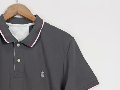 SELECTED HOMME Herren Poloshirt Grau Casual Gr. XL 100% Baumwolle