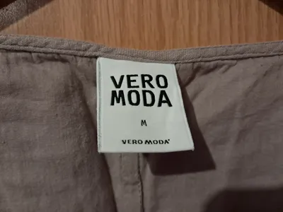 VERO MODA Damen Sommerkleid Gr. M Beige Baumwolle Casual Kleid