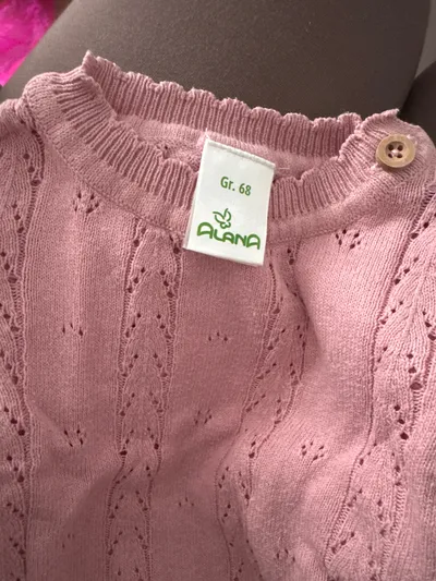 ALANA Strickpullover Mädchen Gr. 68 Rosa Feminin Lochmuster Baby