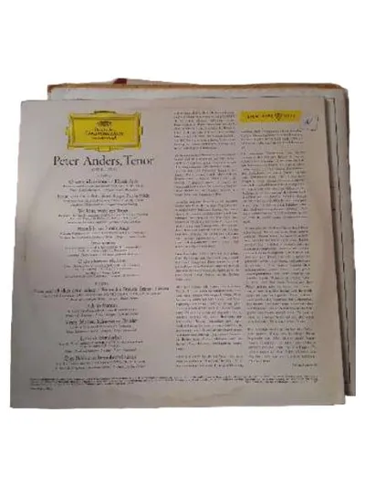 Peter Anders Tenor 1908-1954 Vinyl LP Deutsche Grammophon Gesellschaft