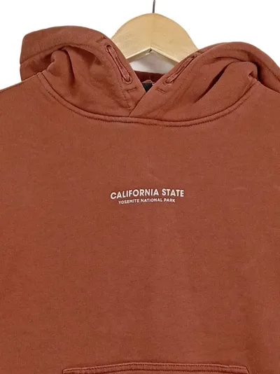 America Today Kinder Kapuzenpullover Gr. 140 Braun Schriftzug Freizeit