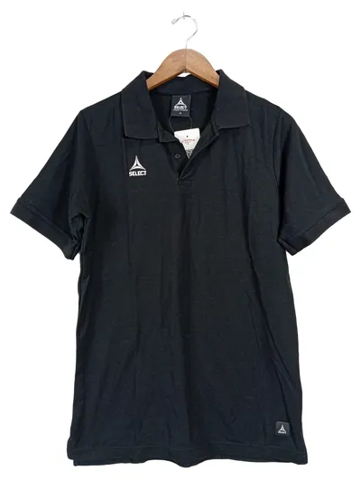 SELECT Herren Poloshirt Kurzarm Sportlich Uni Schwarz Gr. M