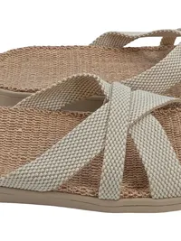 Lovelies Studio Damen Pantoletten Sandalen Gr. 37 Beige Geflochten 2