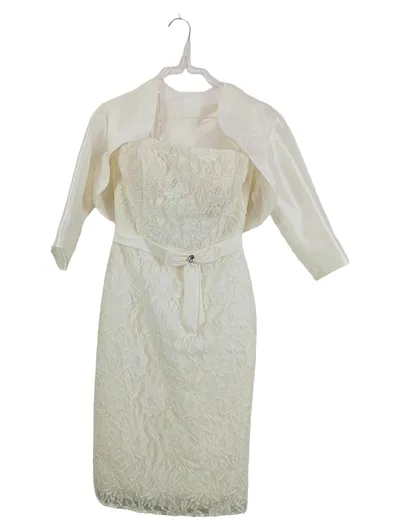 Kleemeier Damen Brautkleid Spitze Bolero Gr. 38 Weiß Elegant Hochzeit