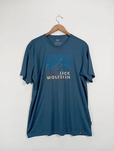 Jack Wolfskin Herren Sportshirt Gr. XL Petrol Outdoor Funktionsshirt
