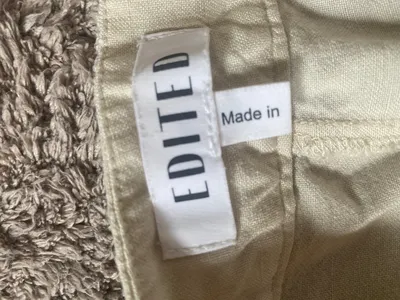 Edited Damen Stoffhose Leinen Beige Gr. 36 Casual