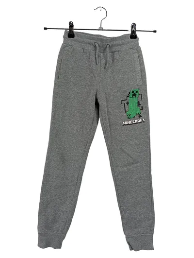 Minecraft Jogginghose Kinder Gr. 134 Creeper Grau Sweatpants