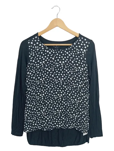 Bellybutton Damen Langarmshirt mit Punkten Gr. 40/L Casual Schwarz