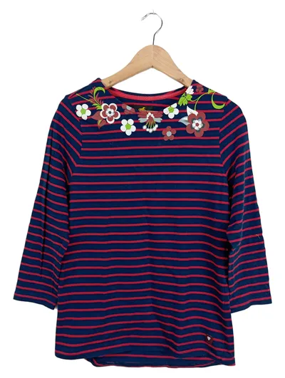 Michael Heinen Damen Langarmshirt XL gestreift mit Blumenmuster Casual