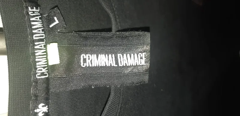 Criminal Damage Herren T-Shirt Floral Brusttasche Schwarz Gr. L 5