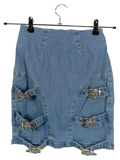 HOERMANSEDER x ABOUT YOU Jeansrock Damen Gr. 34 Blau Schnallen