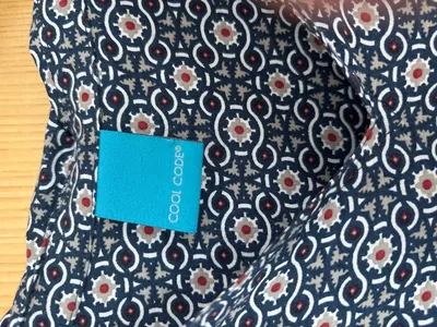 COOLCODE Damen Bluse Gr. 40 Blau Casual Viskose Grafisches Muster