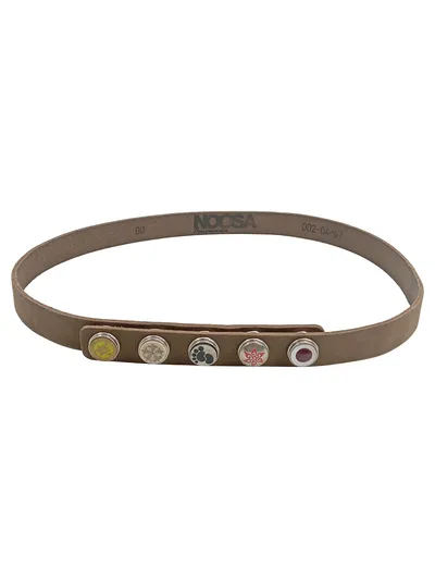 Noosa Amsterdam Lederarmband Damen Braun Gr. 64 Casual mit Charms