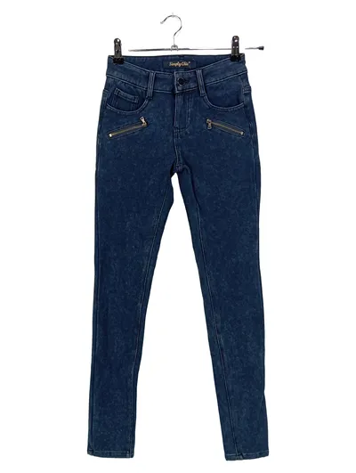 Simply Chic Jeans Damen Skinny Fit Gr. 36 Blau Casual mit Reißverschluss-Details