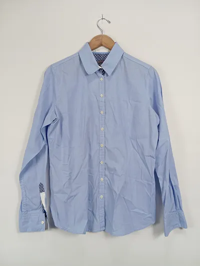 Rossana Diva Damen Business Hemd Gr. 42/XL Blau Langarm Baumwolle