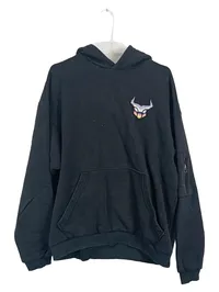 BARBOZA Herren Hoodie Kapuzenpullover Bullenkopf-Logo Schwarz Gr. 50;L 1