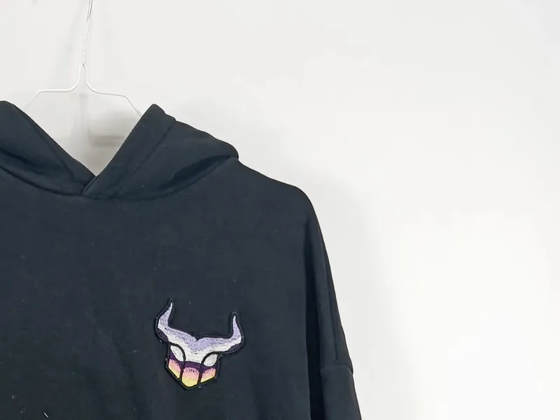 BARBOZA Herren Hoodie Kapuzenpullover Bullenkopf-Logo Schwarz Gr. 50;L 3
