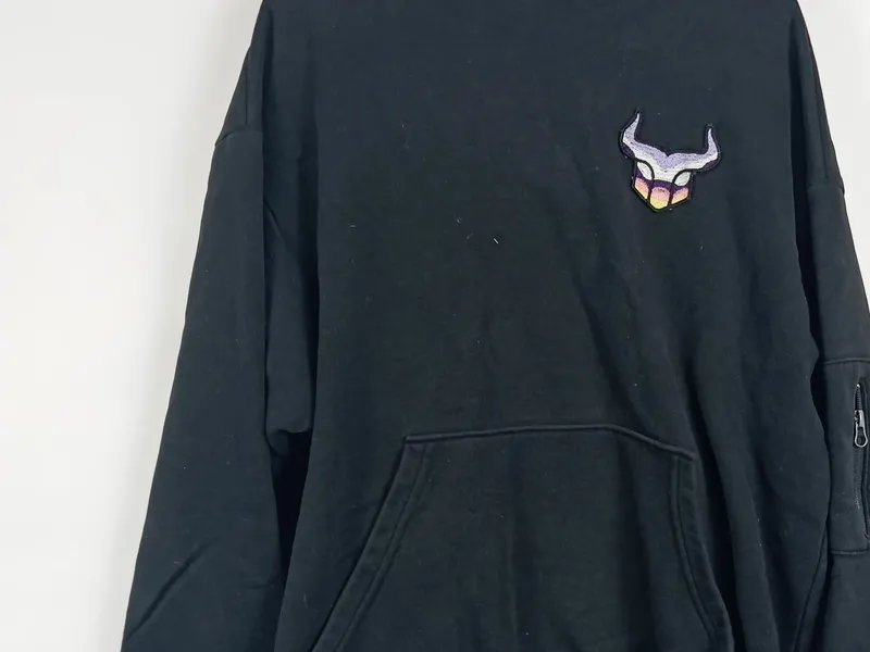BARBOZA Herren Hoodie Kapuzenpullover Bullenkopf-Logo Schwarz Gr. 50;L 4