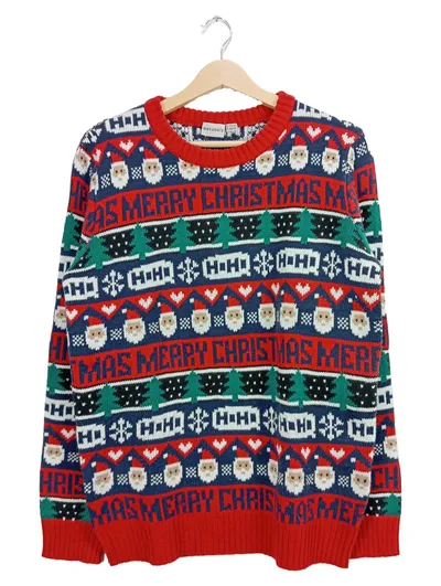 Watson's Herren Weihnachtspullover Gr. 48/M Mehrfarbig Strickmuster