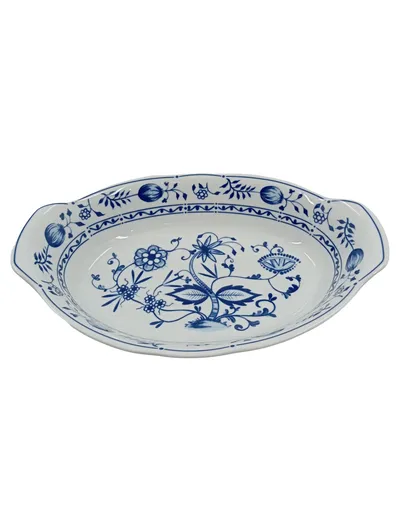 Triptis Porzellan Servierschüssel Zwiebelmuster Blau Weiß 29cm