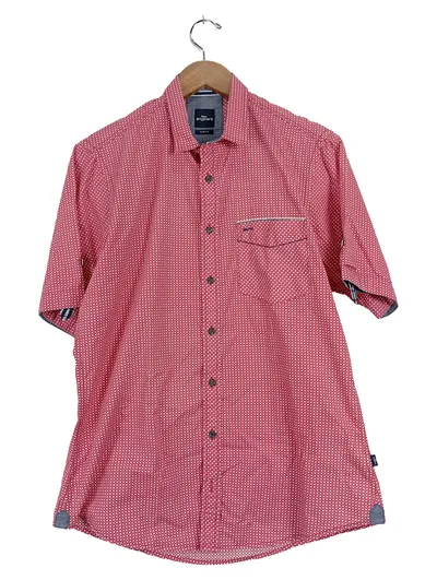 engbers Herren Freizeithemd Kurzarm Kariert Rot Gr. M Baumwolle Casual