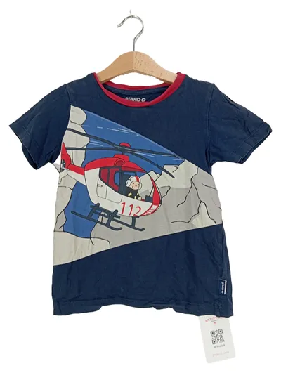 JAKO-O Kinder T-Shirt Hubschrauber Motiv Blau Gr. 104/110 Baumwolle
