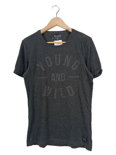 BLEND Herren T-Shirt Young and Wild Grau Gr. 48/M Casual