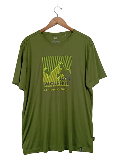Jack Wolfskin Herren T-Shirt XL Oliv Outdoor Bergmotiv Polyester