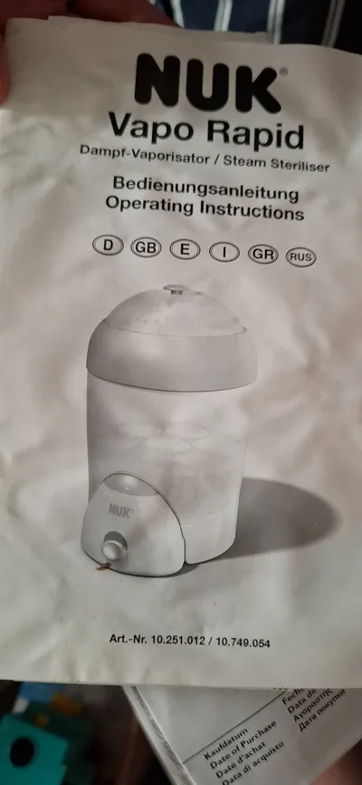NUK Vapo Rapid Dampfsterilisator Babyflaschen Sterilisator Weiß 8 Min.