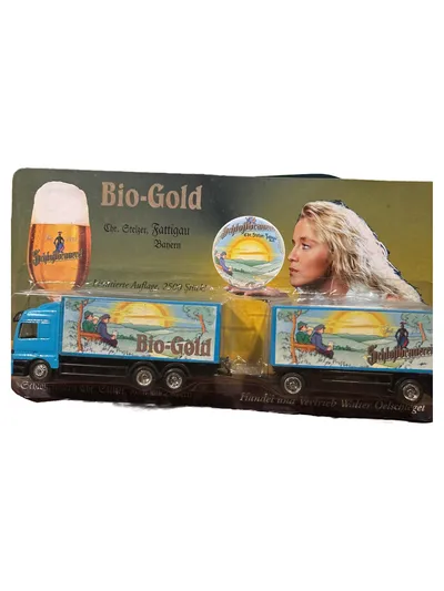Modell LKW Bio-Gold Oelschlegel Sattelzug Sammlerstück Mehrfarbig 22 cm