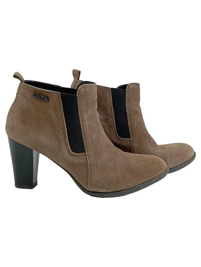 Lasocki Damen Stiefeletten Gr. 39 Braun Chelsea Blockabsatz Modern