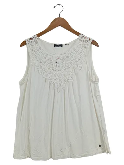 CREATION L PREMIUM Damen T-Shirt Gr. 40/L Weiß Feminin mit Spitze