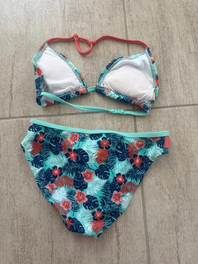 Alive Kinder Bikini Mehrfarbig Blumenmuster Rüschen Träger Sommer Gr. 134